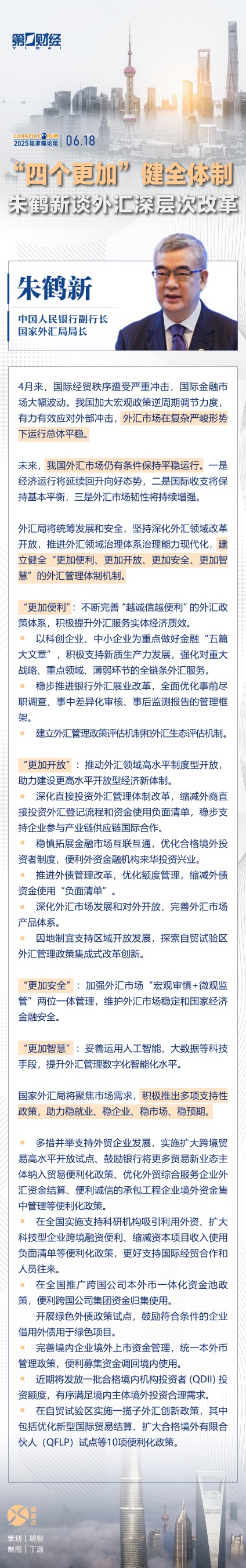 本财配资 一图速览｜2025陆家嘴论坛上，国家外汇局局长朱鹤新讲话释放哪些信号？