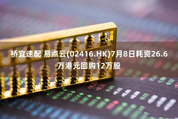 桥宜速配 易点云(02416.HK)7月8日耗资26.6万港元回购12万股